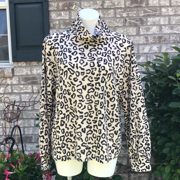 🐲💙 Santuary Klara Mock Neck Leopard Print Sweater top - Picture 3 of 12
